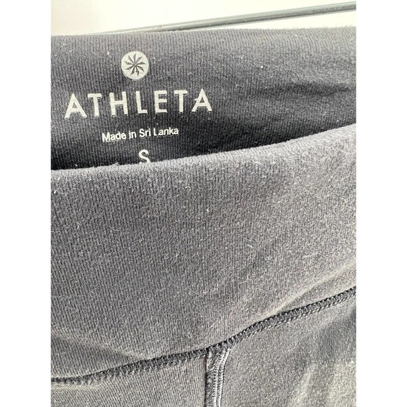 Athleta Women's S Small High-Rise Capri Leggings Mesh Hem Navy Blue - Picture 3 of 4